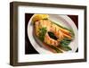 Grilled Salmon Steak and Vegetables-evgenyb-Framed Photographic Print