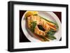 Grilled Salmon Steak and Vegetables-evgenyb-Framed Photographic Print