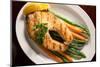 Grilled Salmon Steak and Vegetables-evgenyb-Mounted Photographic Print