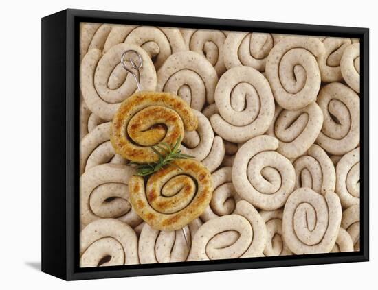 Grilled Sausage Coils on Many Fresh Sausages-Luzia Ellert-Framed Stretched Canvas