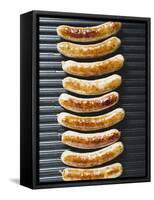 Grilled Sausages from Above-null-Framed Stretched Canvas