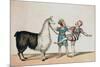 Grimaldi and the Alpaca, in the Popular Pantomime of the Red Dwarf, Published 1813 in London-John Norman-Mounted Giclee Print