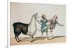 Grimaldi and the Alpaca, in the Popular Pantomime of the Red Dwarf, Published 1813 in London-John Norman-Framed Giclee Print