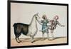 Grimaldi and the Alpaca, in the Popular Pantomime of the Red Dwarf, Published 1813 in London-John Norman-Framed Giclee Print