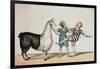 Grimaldi and the Alpaca, in the Popular Pantomime of the Red Dwarf, Published 1813 in London-John Norman-Framed Premium Giclee Print