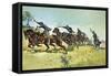 Grimes's Battery Going Up El Pozo Hill-Frederic Sackrider Remington-Framed Stretched Canvas