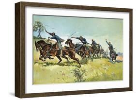 Grimes's Battery Going Up El Pozo Hill-Frederic Sackrider Remington-Framed Giclee Print