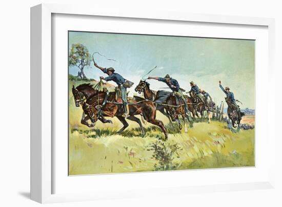 Grimes's Battery Going Up El Pozo Hill-Frederic Sackrider Remington-Framed Giclee Print