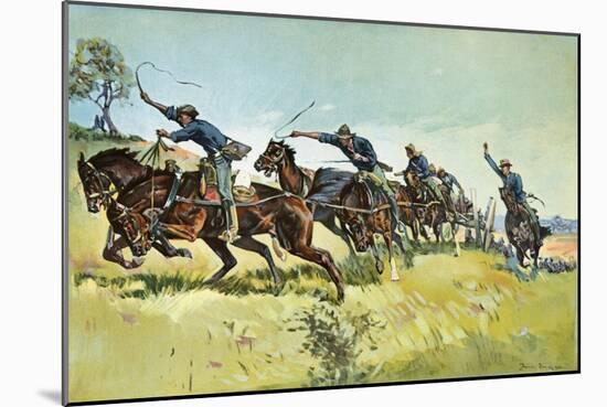 Grimes's Battery Going Up El Pozo Hill-Frederic Sackrider Remington-Mounted Giclee Print