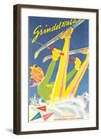 Grindelwald Ski Resort, Graphics-null-Framed Art Print