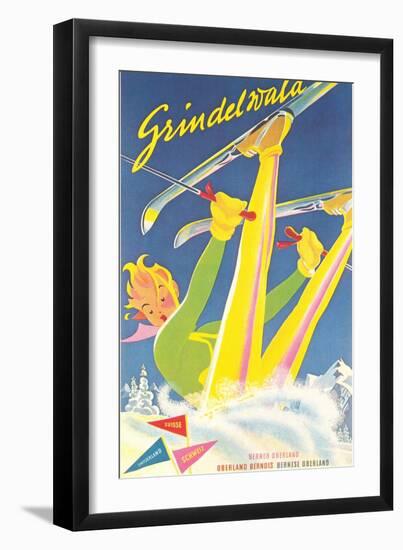 Grindelwald Ski Resort, Graphics-null-Framed Art Print