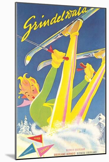 Grindelwald Ski Resort, Graphics-null-Mounted Art Print