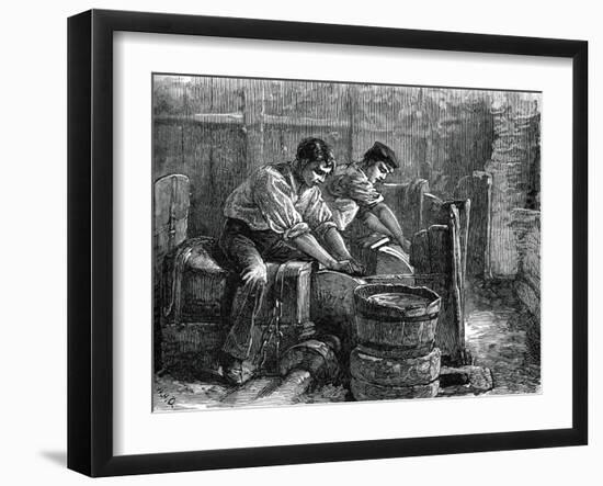 Grinders at Work on a Wheel, C1880-null-Framed Giclee Print