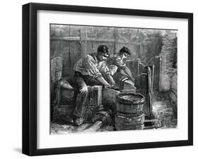 Grinders at Work on a Wheel, C1880-null-Framed Giclee Print
