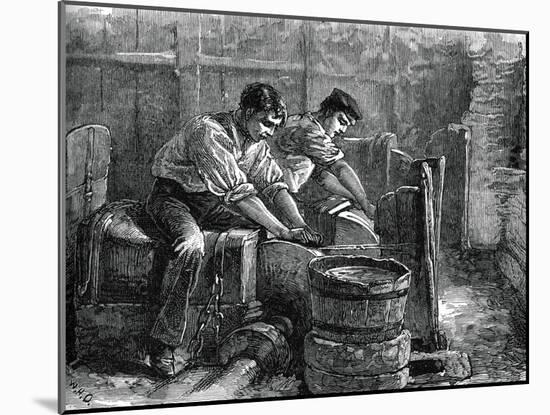 Grinders at Work on a Wheel, C1880-null-Mounted Giclee Print