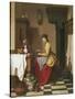 Grinding Coffee-Charles Henri Joseph Grips-Stretched Canvas