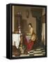 Grinding Coffee-Charles Henri Joseph Grips-Framed Stretched Canvas