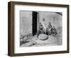 Grinding Grain in a Quern, Inishmurray, County Sligo, 1900-Robert John Welch-Framed Giclee Print