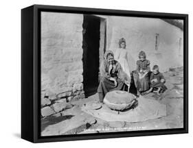 Grinding Grain in a Quern, Inishmurray, County Sligo, 1900-Robert John Welch-Framed Stretched Canvas