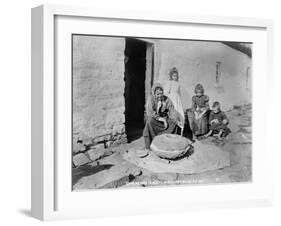 Grinding Grain in a Quern, Inishmurray, County Sligo, 1900-Robert John Welch-Framed Giclee Print