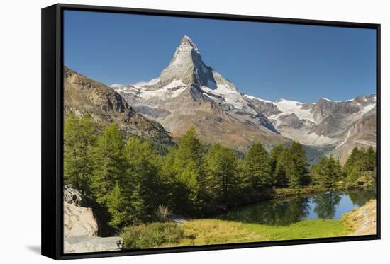 Grindjisee, Matterhorn, Zermatt, Valais, Switzerland-Rainer Mirau-Framed Stretched Canvas