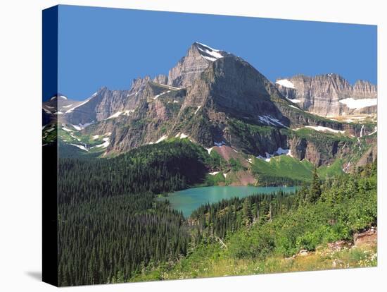 Grinnel Lake Below Mt Gould in Glacier National Park, Montana-Howard Newcomb-Stretched Canvas
