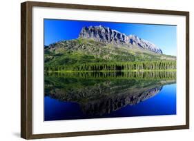Grinnell Point and Fischercap Lake Mountain Reflection Glacier National Park Montana-Steve Boice-Framed Photographic Print