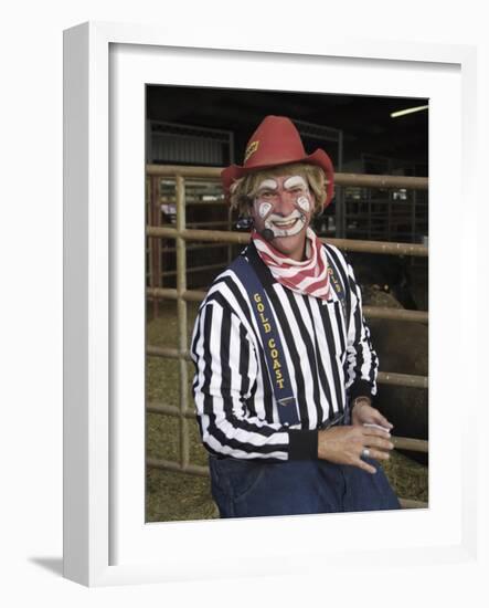 Grinning Rodeo Clown-null-Framed Photographic Print