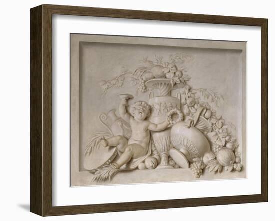 Grisaille en trompe-l'oeil imitant un bas-relief (d'une série de six), dessus de porte-Piat Joseph Sauvage-Framed Giclee Print