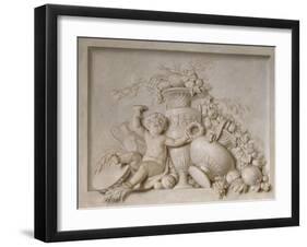 Grisaille en trompe-l'oeil imitant un bas-relief (d'une série de six), dessus de porte-Piat Joseph Sauvage-Framed Giclee Print