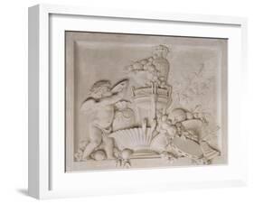 Grisaille en trompe-l'oeil imitant un bas-relief (d'une série de six), dessus de porte-Piat Joseph Sauvage-Framed Giclee Print