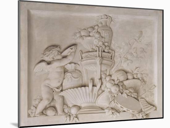 Grisaille en trompe-l'oeil imitant un bas-relief (d'une série de six), dessus de porte-Piat Joseph Sauvage-Mounted Giclee Print