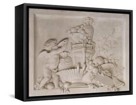 Grisaille en trompe-l'oeil imitant un bas-relief (d'une série de six), dessus de porte-Piat Joseph Sauvage-Framed Stretched Canvas