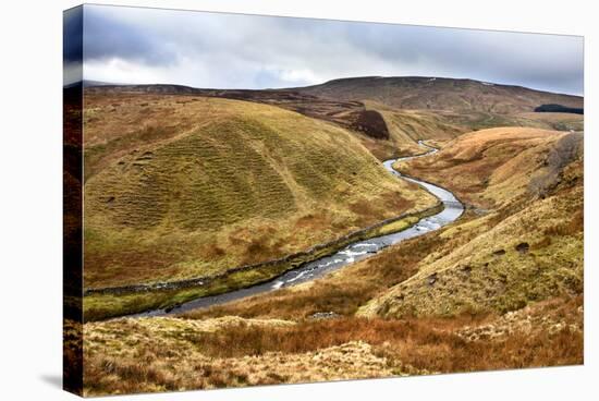 Grisedale Beck Meanders Below Baugh Fell Toward Garsdale Head in the Yorkshire Dales-Mark-Stretched Canvas