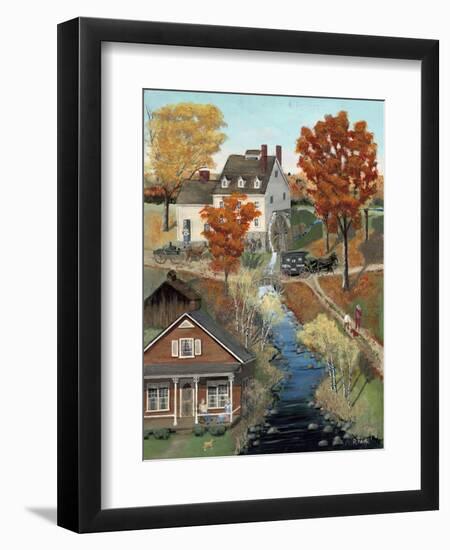 Grist Mill in Fall-Bob Fair-Framed Premium Giclee Print
