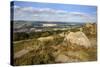 Gritstone Rocks at the Surprise View Overlooking Otley from the Chevin-Mark Sunderland-Stretched Canvas