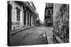 Gritty Black And White Image Of An Old Street In Havana-Kamira-Stretched Canvas