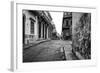 Gritty Black And White Image Of An Old Street In Havana-Kamira-Framed Photographic Print