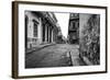 Gritty Black And White Image Of An Old Street In Havana-Kamira-Framed Photographic Print