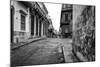 Gritty Black And White Image Of An Old Street In Havana-Kamira-Mounted Photographic Print