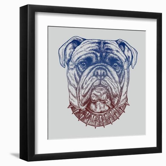 Gritty Bulldog-Rachel Caldwell-Framed Art Print