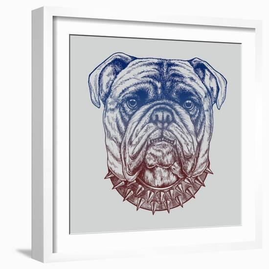 Gritty Bulldog-Rachel Caldwell-Framed Art Print