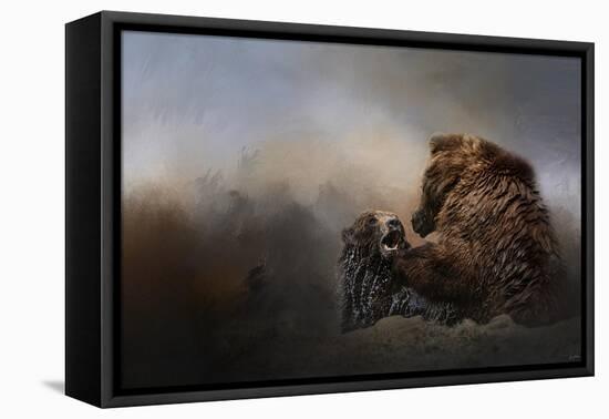 Grizzlies in the Water-Jai Johnson-Framed Stretched Canvas
