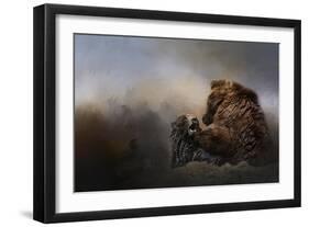 Grizzlies in the Water-Jai Johnson-Framed Giclee Print