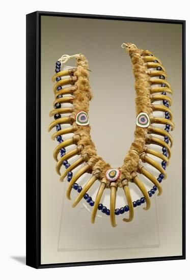 Grizzly Bear Claw Necklace, Iowa, Native American, C.1830-American-Framed Stretched Canvas