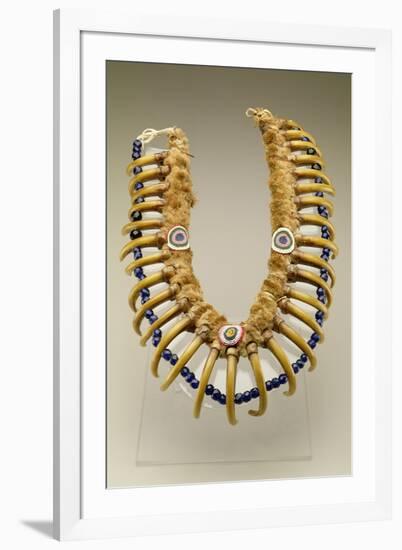 Grizzly Bear Claw Necklace, Iowa, Native American, C.1830-American-Framed Giclee Print