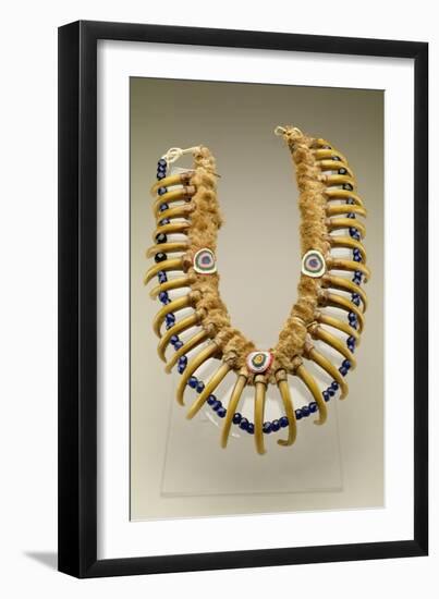 Grizzly Bear Claw Necklace, Iowa, Native American, C.1830-American-Framed Giclee Print