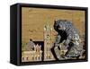 Grizzly Bear Statue at University of Montana, Missoula, Montana-Chuck Haney-Framed Stretched Canvas