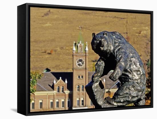 Grizzly Bear Statue at University of Montana, Missoula, Montana-Chuck Haney-Framed Stretched Canvas
