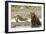 Grizzly Bear (Ursus Arctos Horribilis) With Grey Wolf (Canis Lupus) Stretching Behind-Oliver Scholey-Framed Photographic Print